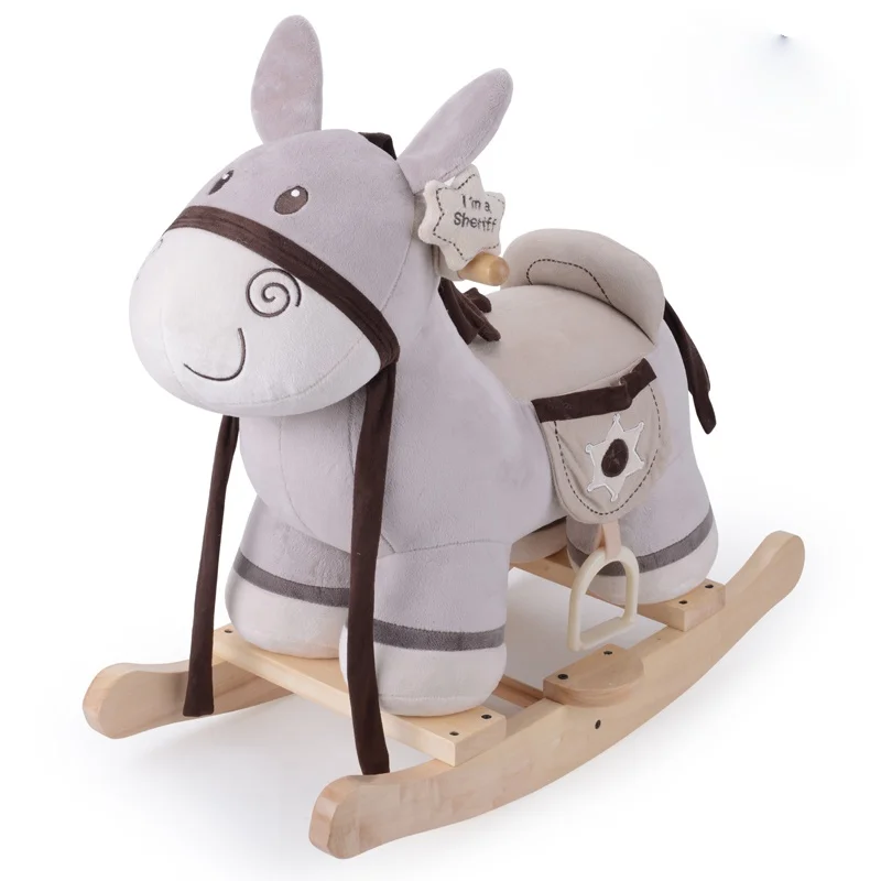 

TT Blue Castle Children's Trojan Rocking Horse Music German Solid Wood Rocking Horse Rocking Horse Dual-Use