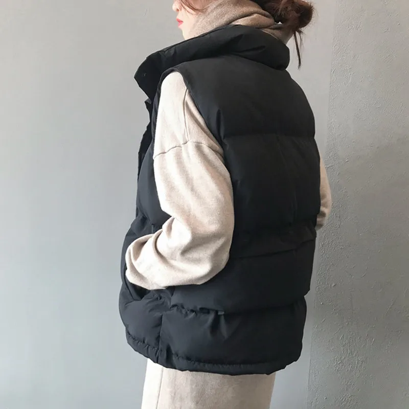 Wholesale 2023 New Big Size Winter Hot Selling Sleeveless Jacket Women's Fashion Casual Warm Womens Vest Female Bisic Coats