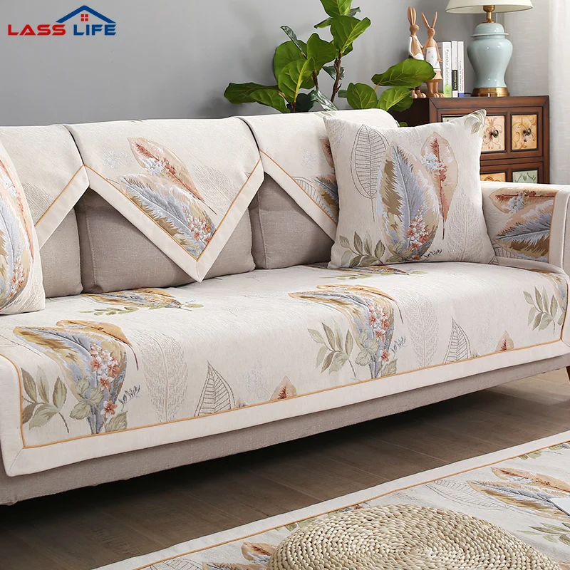 

Luxury Embossed Yarn-dyed Jacquard Sofa Cover Four Seasons Sofa Towel Seat Cushion Backrest Towel Modern Non-slip Couch Covers