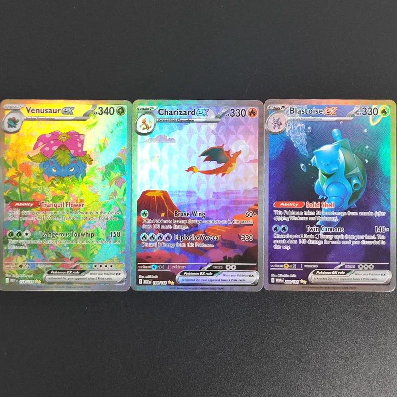 Фото Английские прокси-карты Ptcg Scarlet & Violet 151 Blastoise Venusaur Charizard Ex Collection Коллекционная карточная игра №5