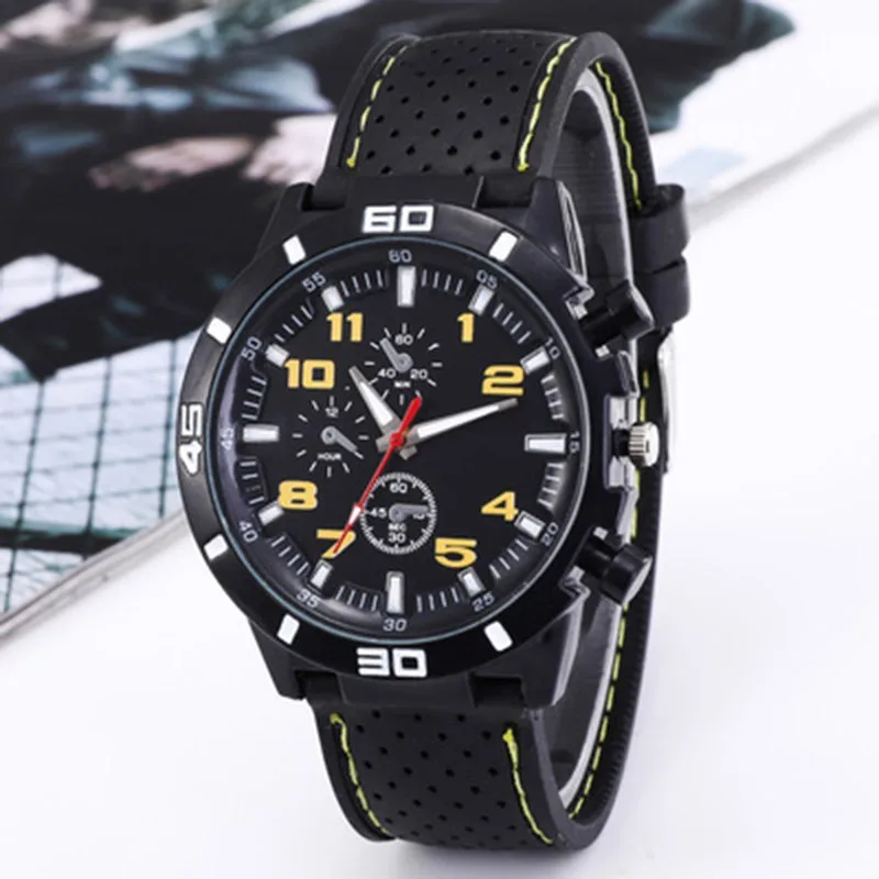 New Hot Selling Sports Silicone Fashion Racing Business Quartz Men's Watch
