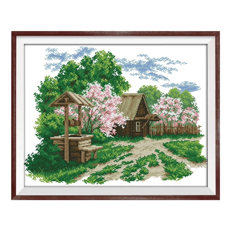 

Well cross stitch kit aida 14ct 11ct count printed canvas stitches embroidery DIY handmade needlework