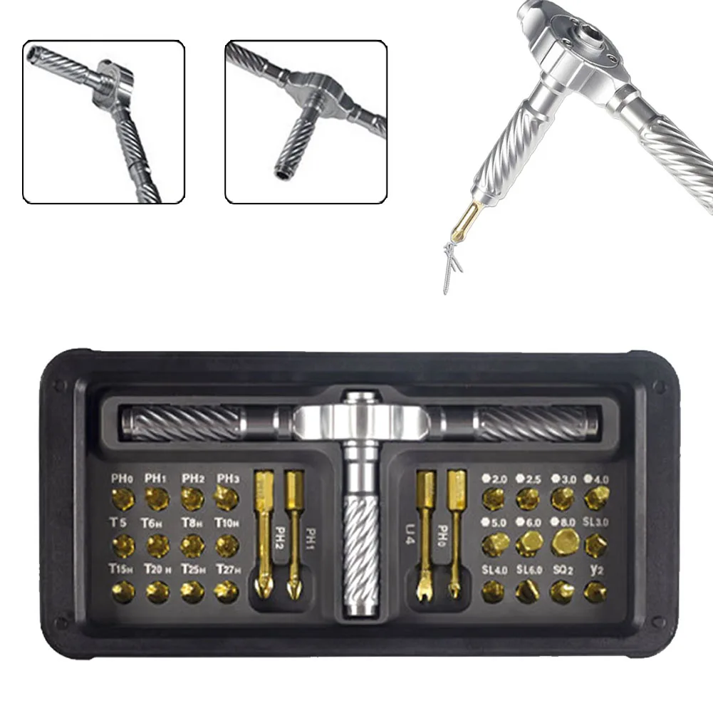 

32 In 1 Ratchet Wrench Screwdriver Bit Set Multifunctional Special Shaped Slotted PH2 Screwdriver Hand Tools A50