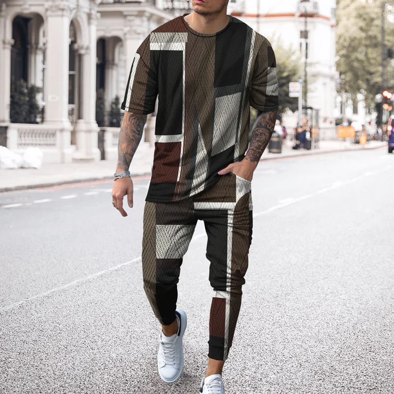 

2 шт., мужские спортивные футболки с коротким рукавом и 3D-принтом