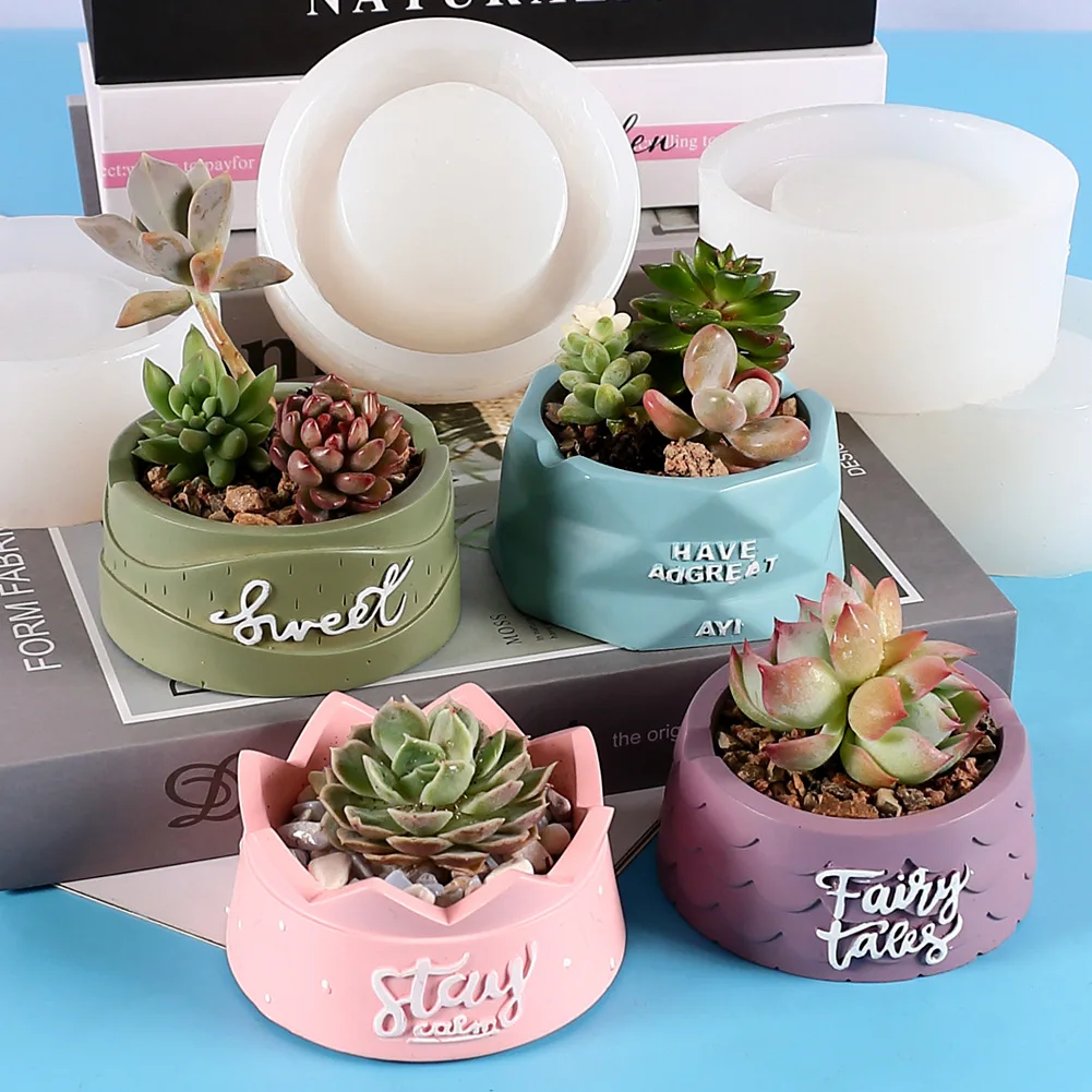 

Flower Pot Silicone Mold Hexagon Plant Vase Gypsum Cement Concrete Clay Ashtray Candle Wax Resin Crafting Fondant Cake Making