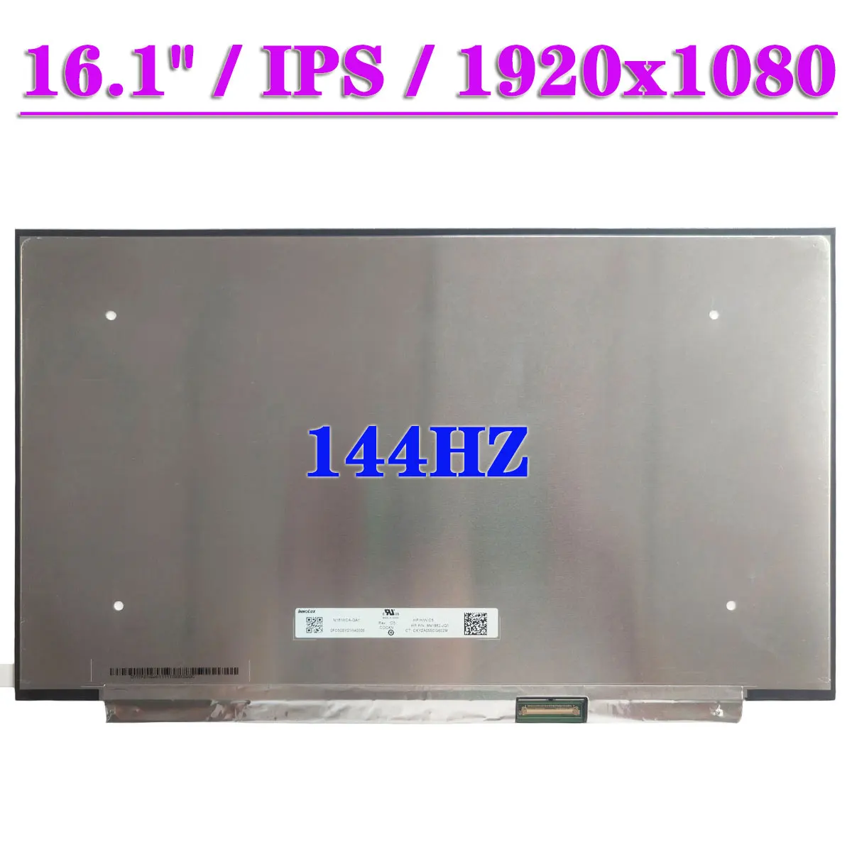 Фото 16,1-дюймовая IPS-панель LCD с частотой 144 Гц N161HCA-GA1, совместимая с NV161FHM-NY1, NV161FHM-NX1, NV161FHM-NX2, NV161FHM-NH1, 40-контактный eDP-экран для ноутбука, FHD №1