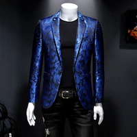 2022 luxury mens fashion blazer hombre stage outfit performance metal gold yarn casual suit high quality bleazer men masculino