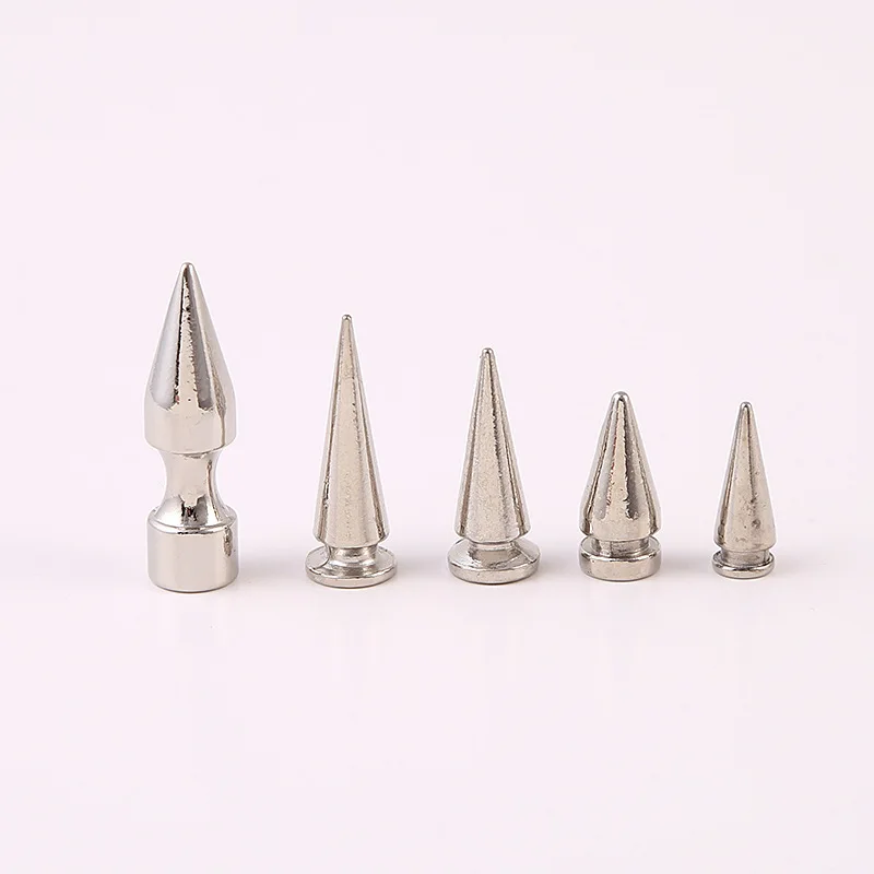 30pcs/set Silver Cone Studs and Spikes DIY Craft Cool Punk Garment Rivets for Clothes Bag Shoes Leather Accessories | Дом и сад