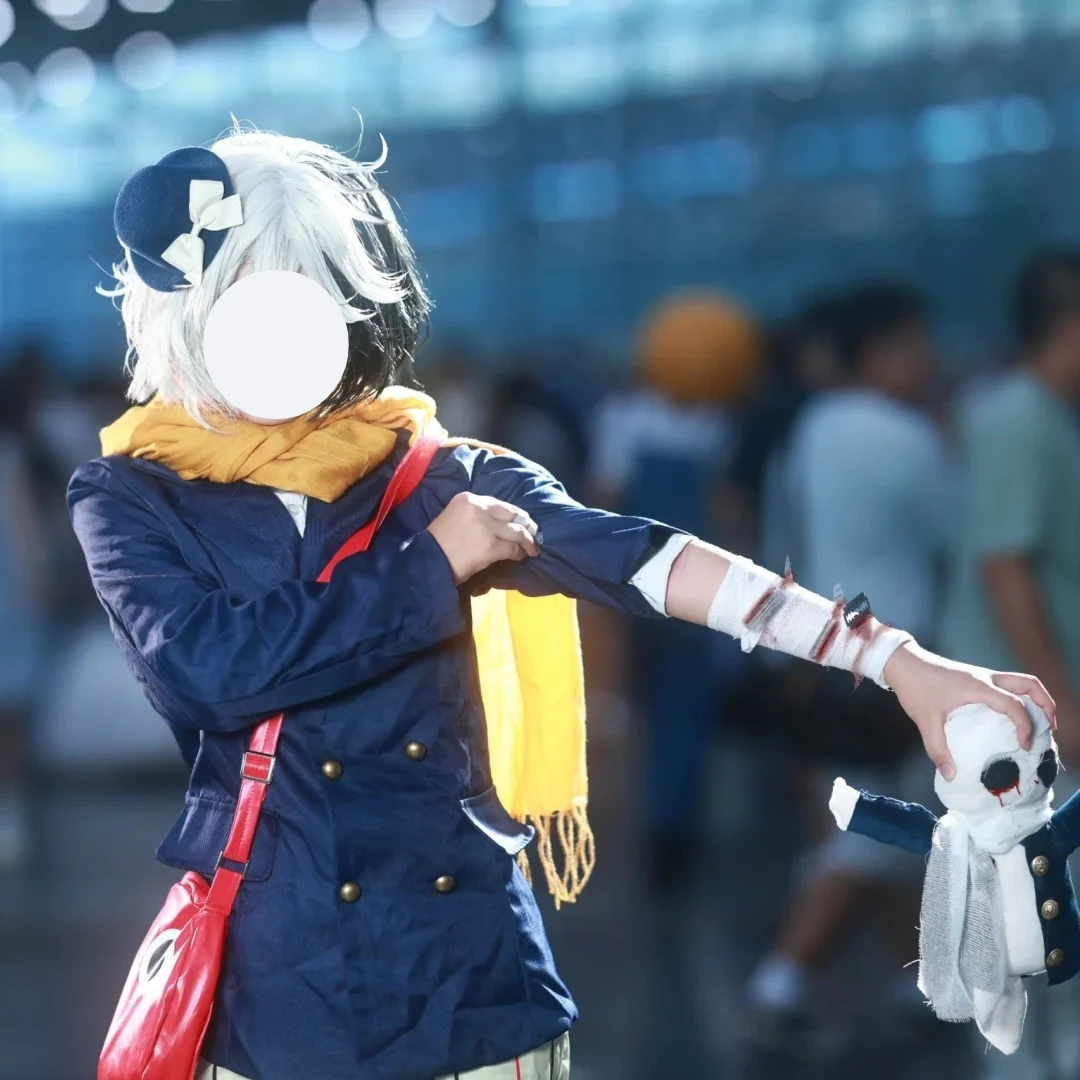 Фото Костюм для косплея по аниме Bungo Stray Dogs: Юмено Кюсаку, Дазай Осаму, плюшевая кукла, шляпа, парик, набор для Хэллоуина №5