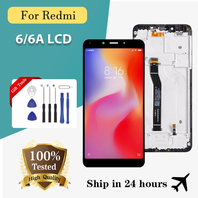 ЖК-дисплей 5,45 дюйма для Xiaomi Redmi 6A, сенсорный экран с дигитайзером в сборе для Redmi 6 M1804C3CG M1804C3CH, дисплей с инструментами