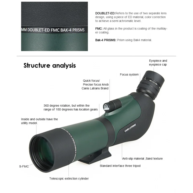 

Монокулярный телескоп E.T.Dragon SP9 16-48X68ED, Зрительная труба для наружной охоты, фотосессия