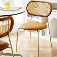 Leather Comfortable Dining Chairs Modern Rattan Minimalist Unique Dining Chairs Soft Design Silla Comedor Kitchen Furniture