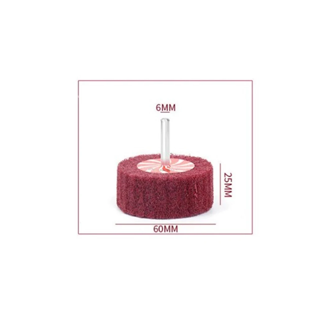 

6mm Shank Non-Woven Flap Sanding Wheel Brush Fiber Abrasive Scouring Pad Polishing Grindin For Metal Cleaning Head