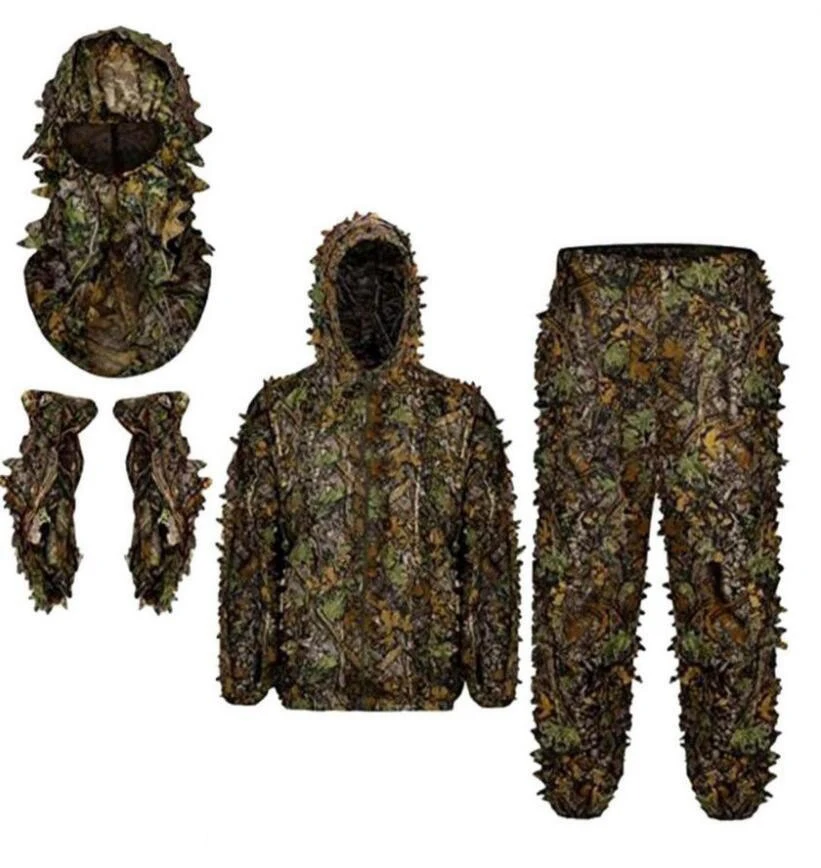 Костюм для мужчин женщин и детей 3D листья бионический камуфляж охотничья одежда
