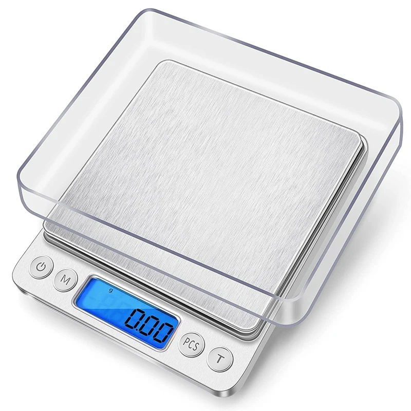 

Пищевые весы, цифровые кухонные весы, 2 лотка, ЖК-дисплей с обратной подсветкой, граммовые весы для приготовления выпечки, фруктов