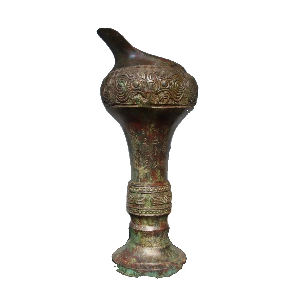 

MOZART Bronze Inscription Wine Vessel 34Cm High Chinese Traditional Style Antiques Fine Art Gifts Crafts