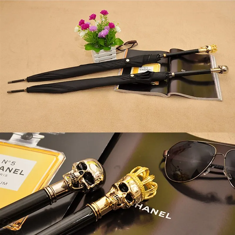 Зонт джентльменский со змеиным принтом и черепом для мужчин женщин