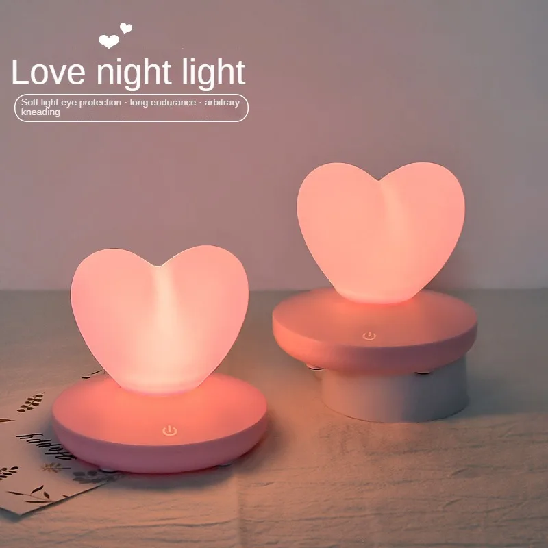 

Touch love night light bedroom desktop charging decoration nightlight
