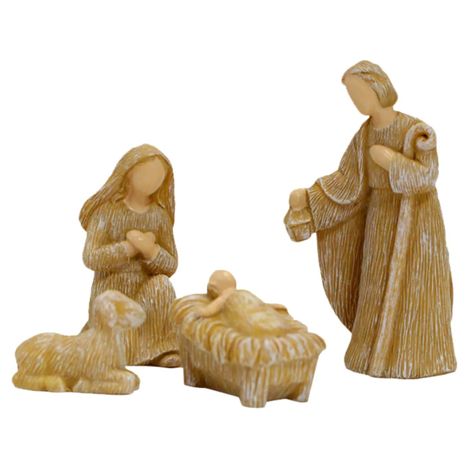 

10 Pcs Christianity Nativity Scene Statues Virgin Mary Jesus Goat Shape Figurine for Family Friend Neighbor Gift