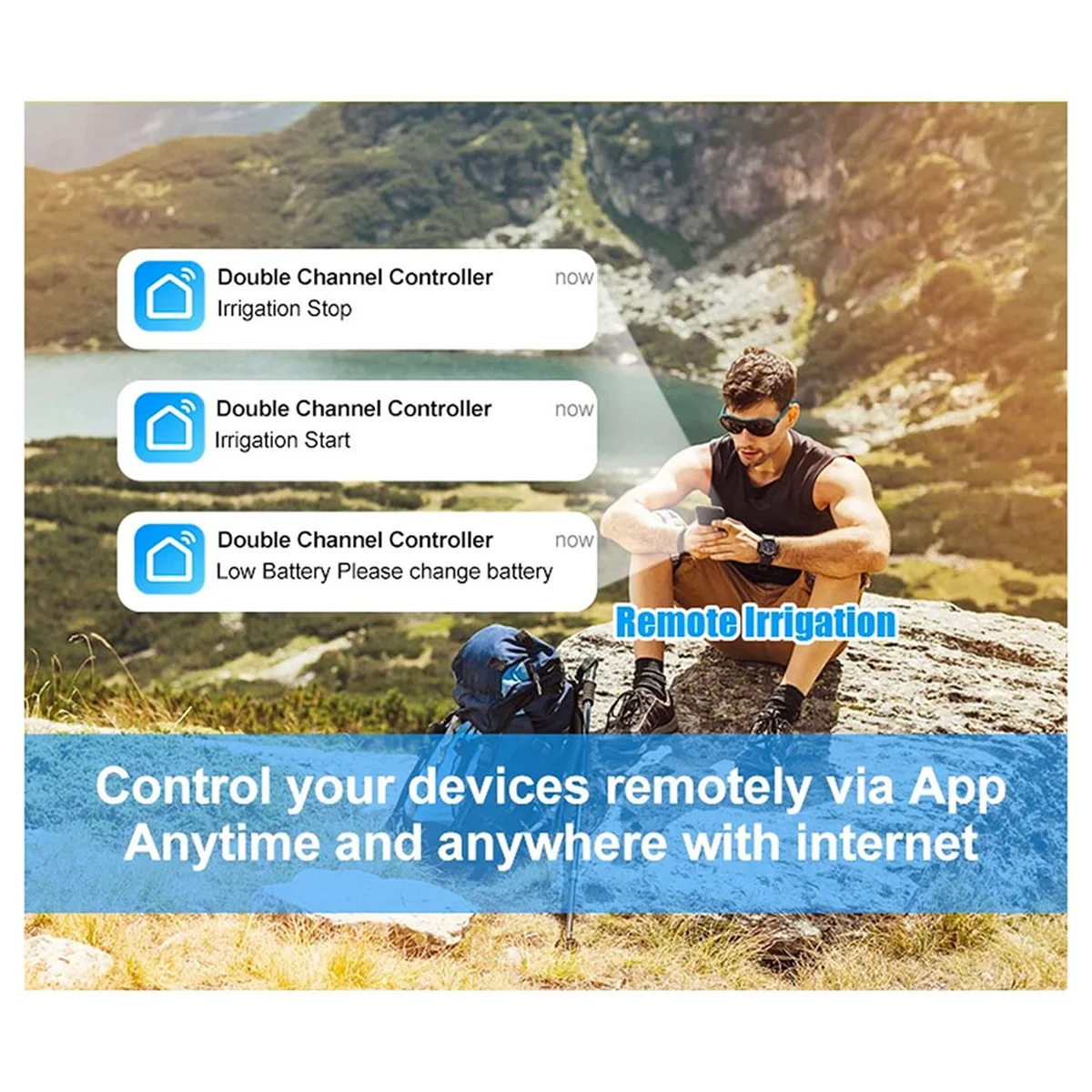 Умная система полива Tuya Wi-Fi 2-зонная задержка дождя умный таймер сада BT