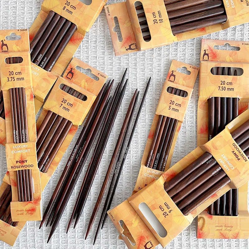 Набор вязальных спиц из пони и палсандра 20 см