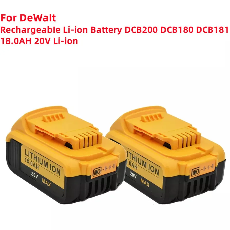

Batería de litio recargable, herramientas eléctricas de 20V,18000mAh, DCB200, para DeWalt DCB185, DCB203, DCB206, DCB181, DCB184