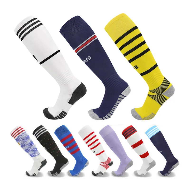 

2021/22 New Season Soccer Socks For Adults Kids Thickening Towel Bottom Knee High Football Training Match Sport Racing Stocking