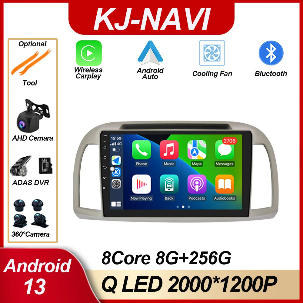 

Andriod 13 For Nissan March Micra K12 2002 - 2010 Radio Bluetooth Internet Wifi Screen Apple Carplay Car Multimedia Player GPS