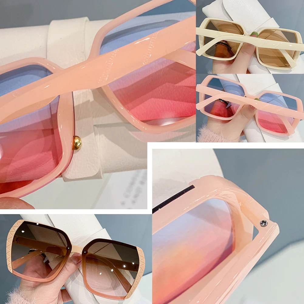 

1 PC Car Motor Oversized Square Sunglasses for Women and Men UV Protection Eyeglasses Retro Big Frame Sun Glasses Fashion Shade