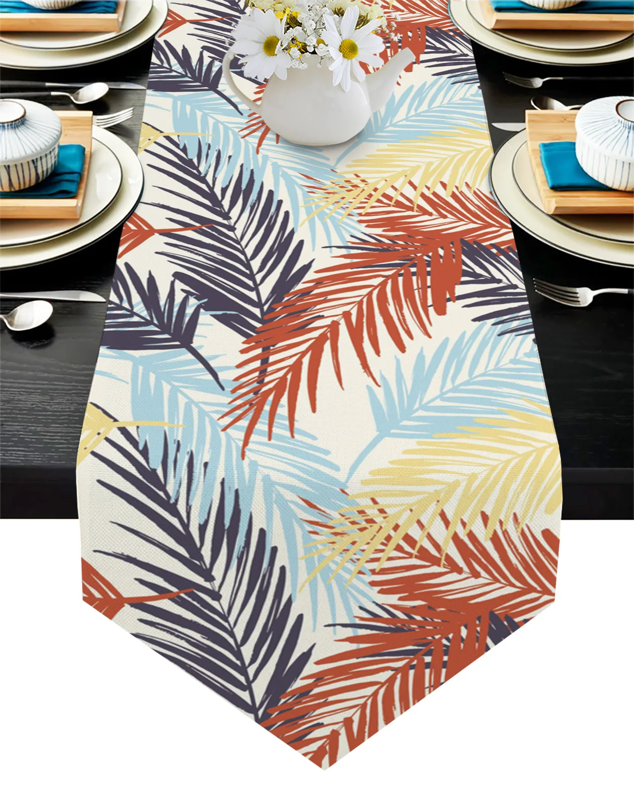 

Тропические скатерти с абстрактными пальмовыми листьями, коврик для кухни, скатерть для журнального столика, Свадебный декор, скатерти для ...