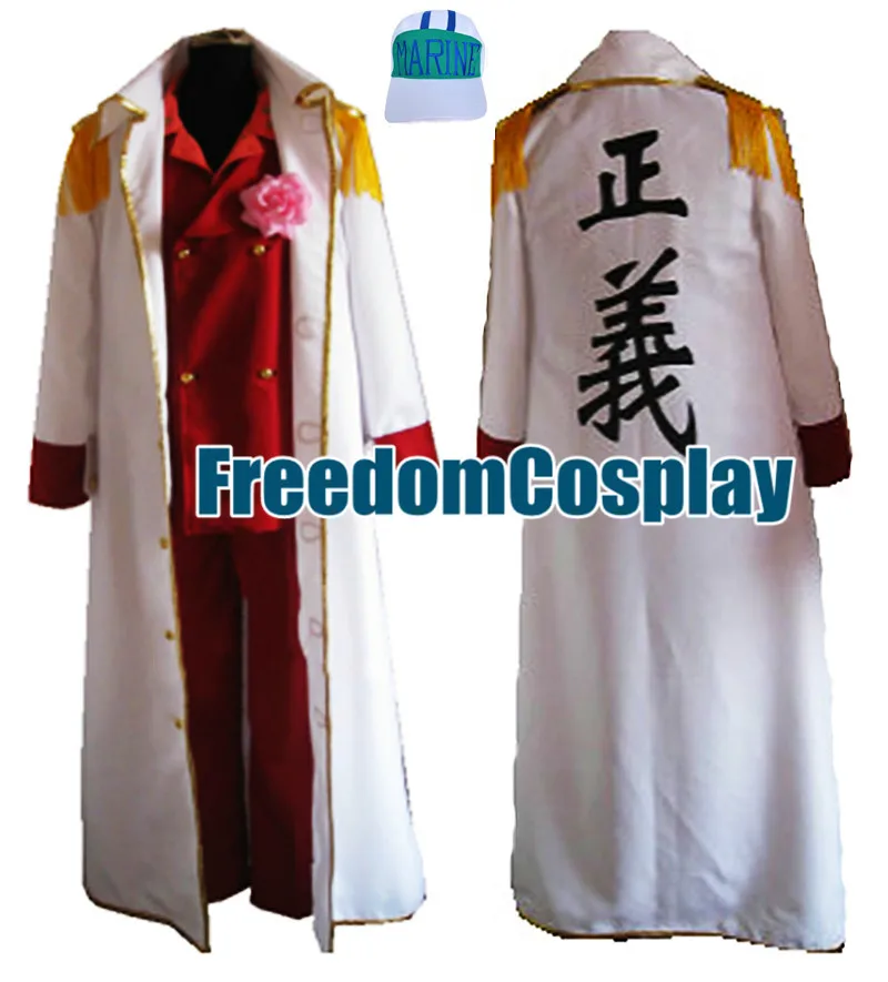 Цельнокроеный костюм Akainu Sakazuki Taisho Navy для косплея с шапочкой |