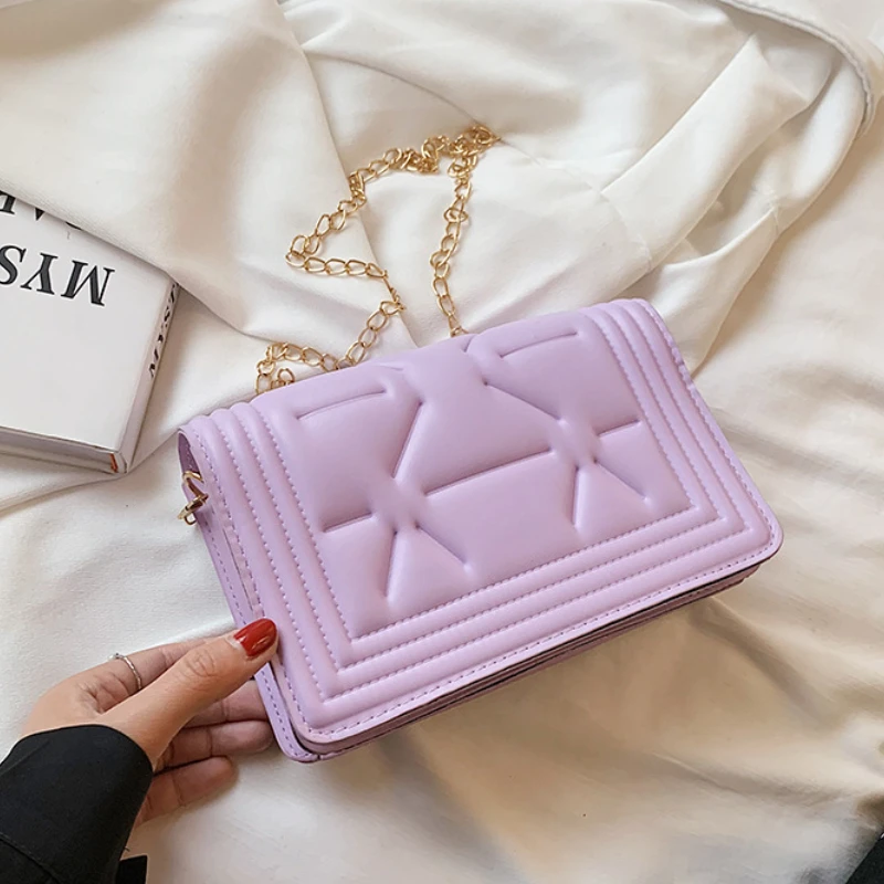 

Women Fashion Chain Shoulder Bag Popular Solid Color Bag 2022 New Messenger Bags All-match Hot