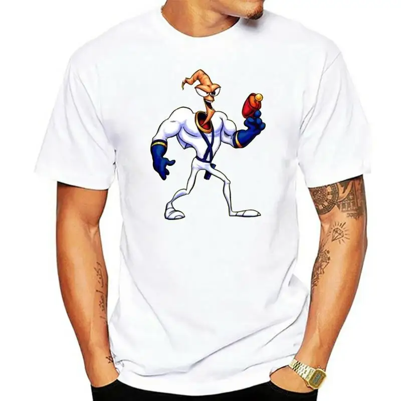 

Retro Snes Game Earthworm Jim Character Video Game Fan T Shirt Funny