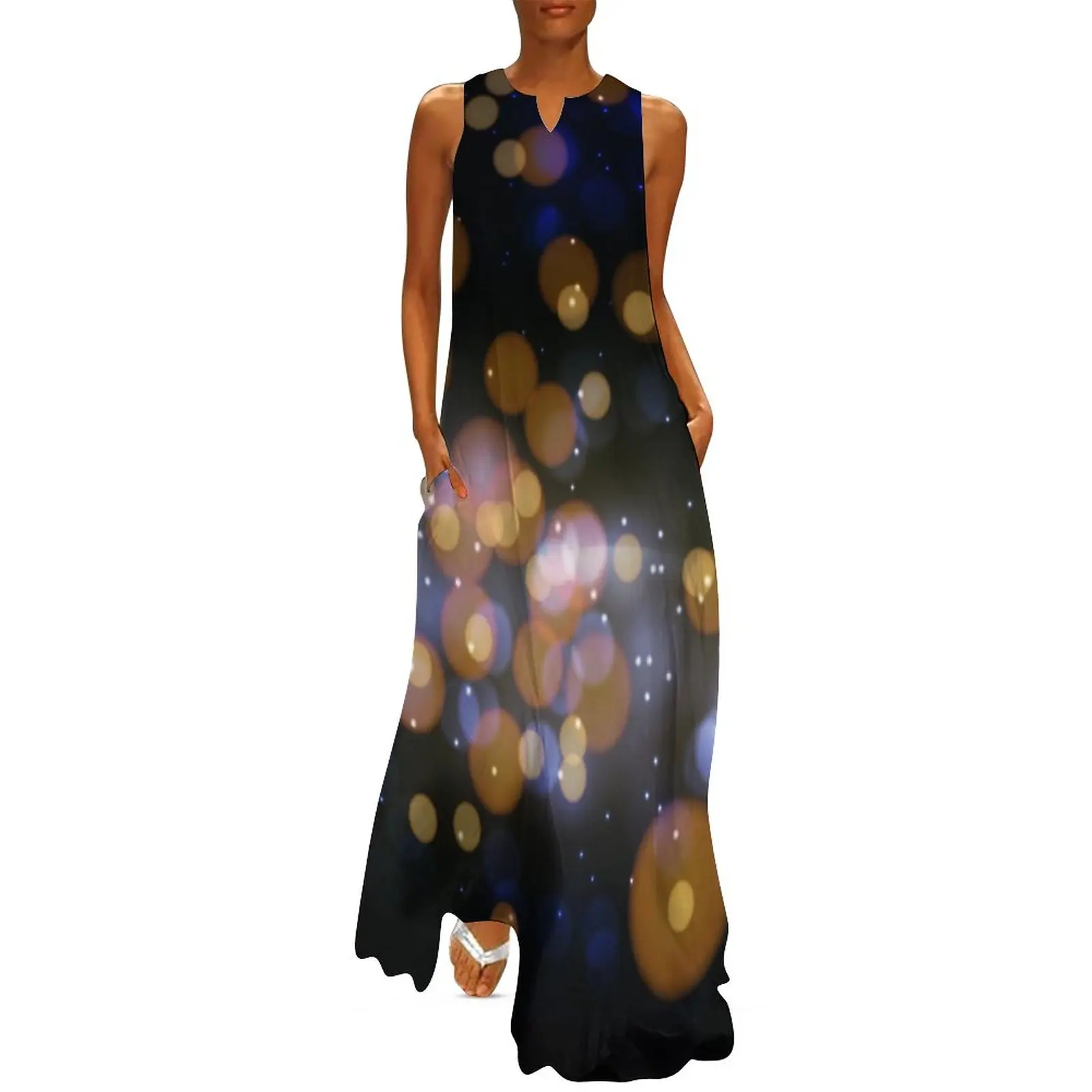 

Fashion Women's Long Dress Summer Shiny BubblesPrint Prom Dress 2023SexyWomen's Dress