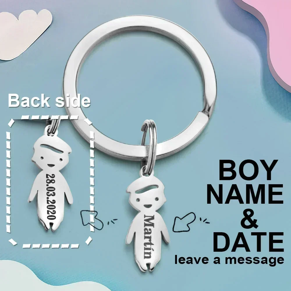 

Персонализированный индивидуальный детский брелок для ключей на заказ семейный подарок с именем даты для мальчиков и девочек для новорожденных женщин брелок для пары нержавеющая сталь