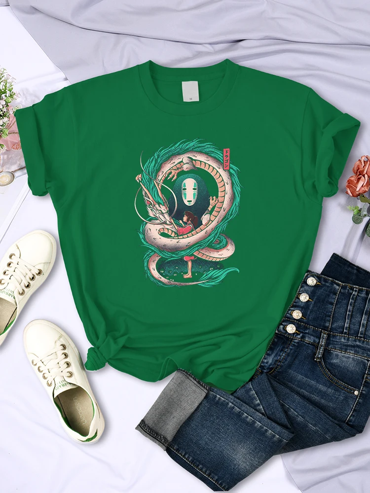 Женская футболка с принтом из аниме Spirited Away винтажные повседневные топы Модная