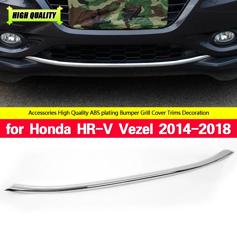 

ABS Chrome External Front Bumper Grill Cover Trims Decoration 1Pcs Car Styling For Honda HRV HR-V Vezel 2014 2015 2016 2017 2018