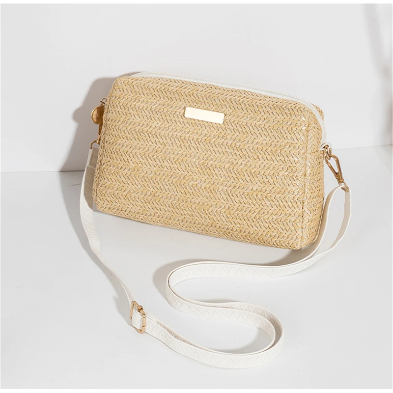 

Women Designer Bag One Shoulder Crossbody Bags Fashion Straw Woven Summer Bohemia Beach Bag Small Solid Mobile Phone Coin Purse