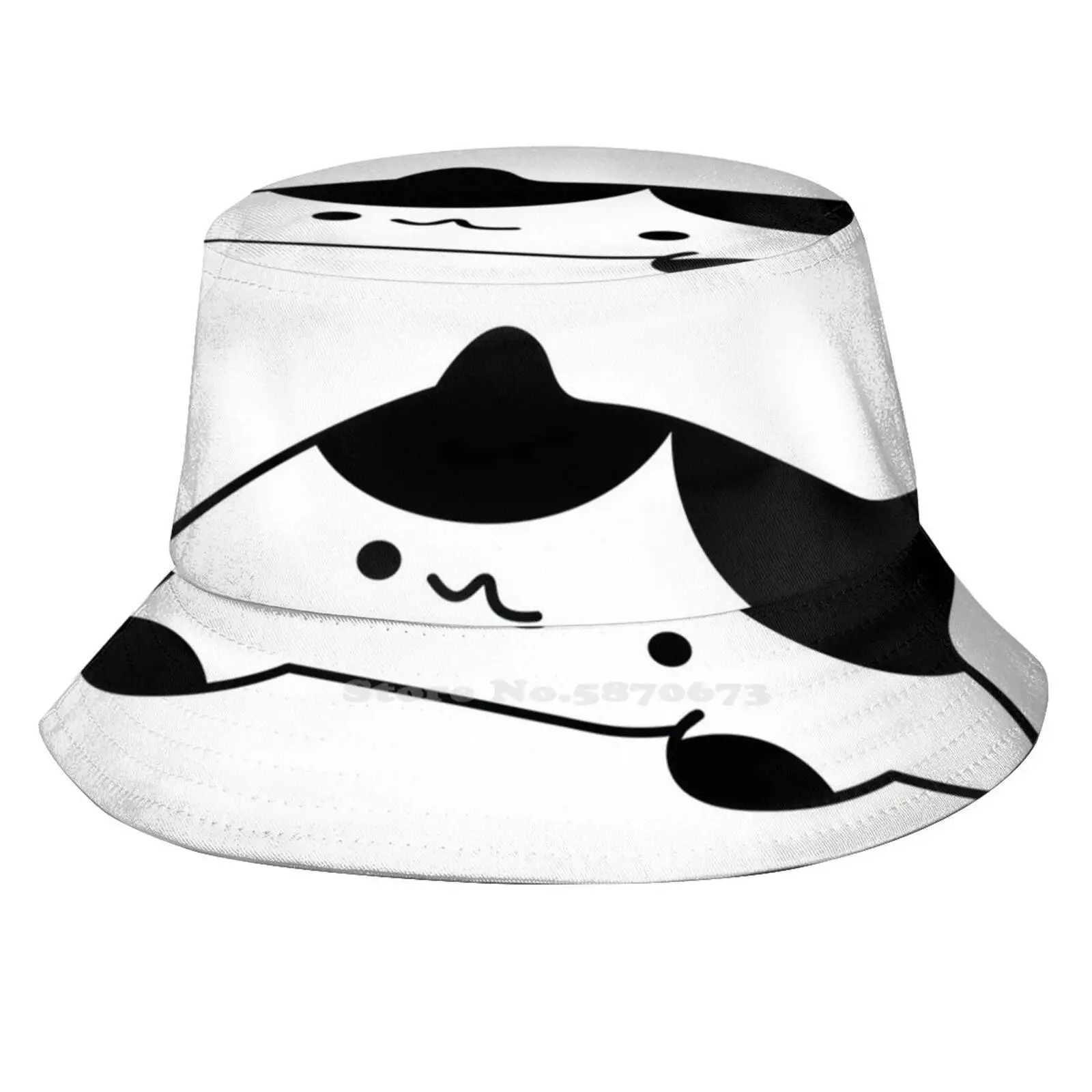 

Cat Black And White Pattern Design Printed Travel Bucket Hats Cat Meme Cat Meow Cute
