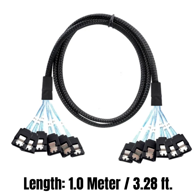 6 sata 3.0 SATAiii 1 м/3 3 фута SAS 7Pin Мужской прямой Гбит/с Дата-кабель для майнинга BTC NAS HDD