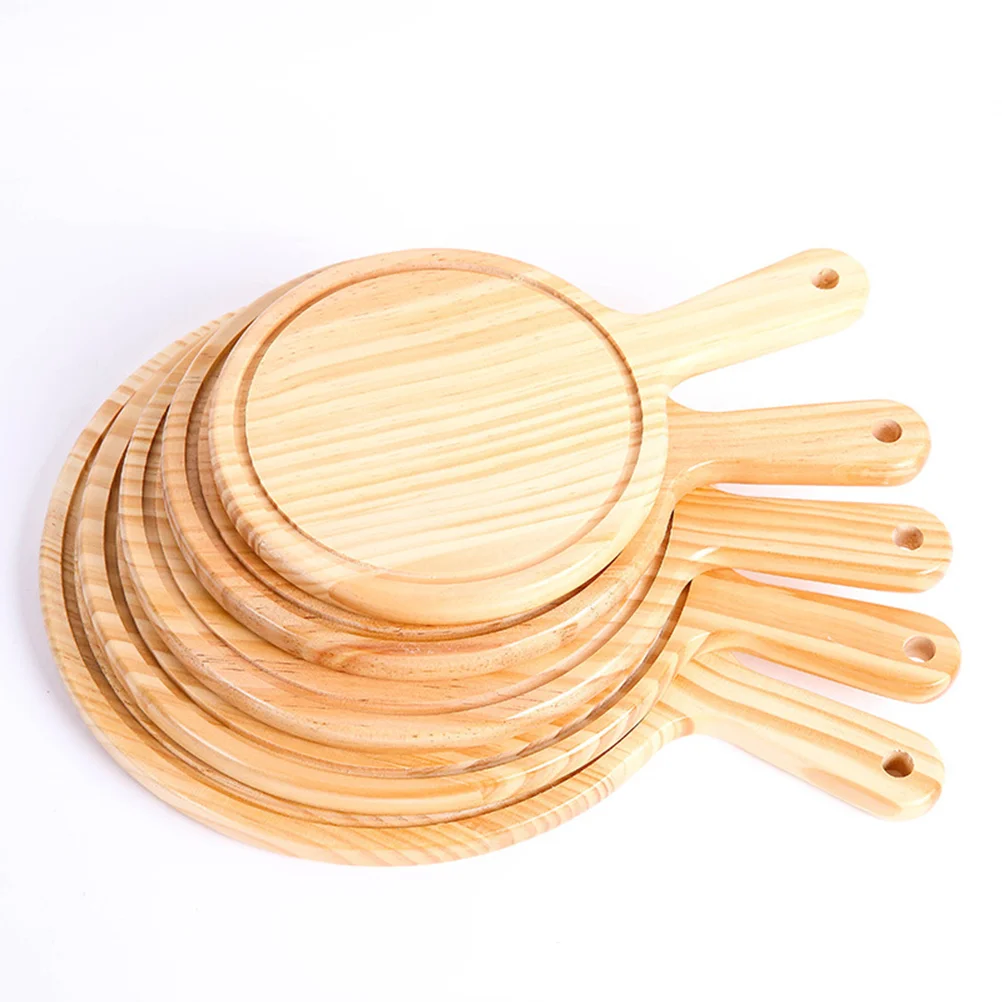 Деревянная доска для пиццы круглая с ручной формой противень выпечки камень