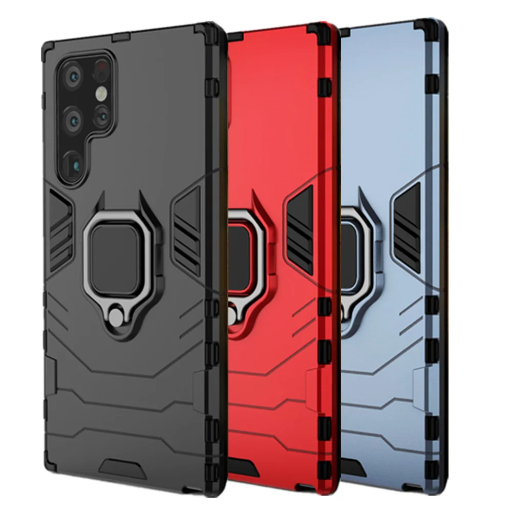 

Samsung S22 Ultra Shockproof Armor Case for Samsung S22 Ultra S22 Pro 5G Ring Stand Cover for Galaxy S21 Ultra S20+ Plus S20 FE