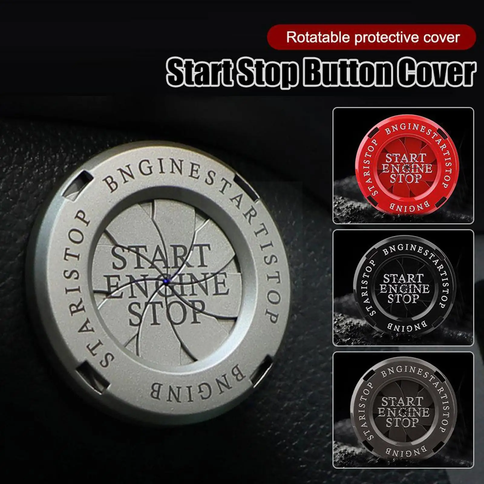 

Car Interior Modification One-button Start Button Protective Cover One-key Start Rotating Protective Cover For Most Cars U9I9