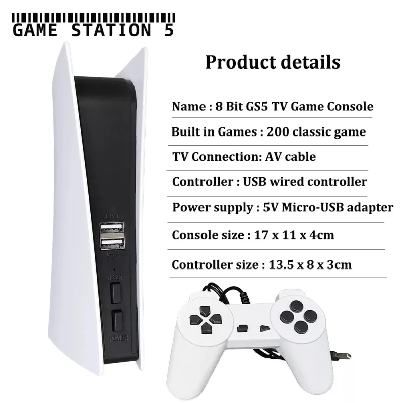 

Игровая консоль Consola 5 с 200 классическими играми, 8 бит