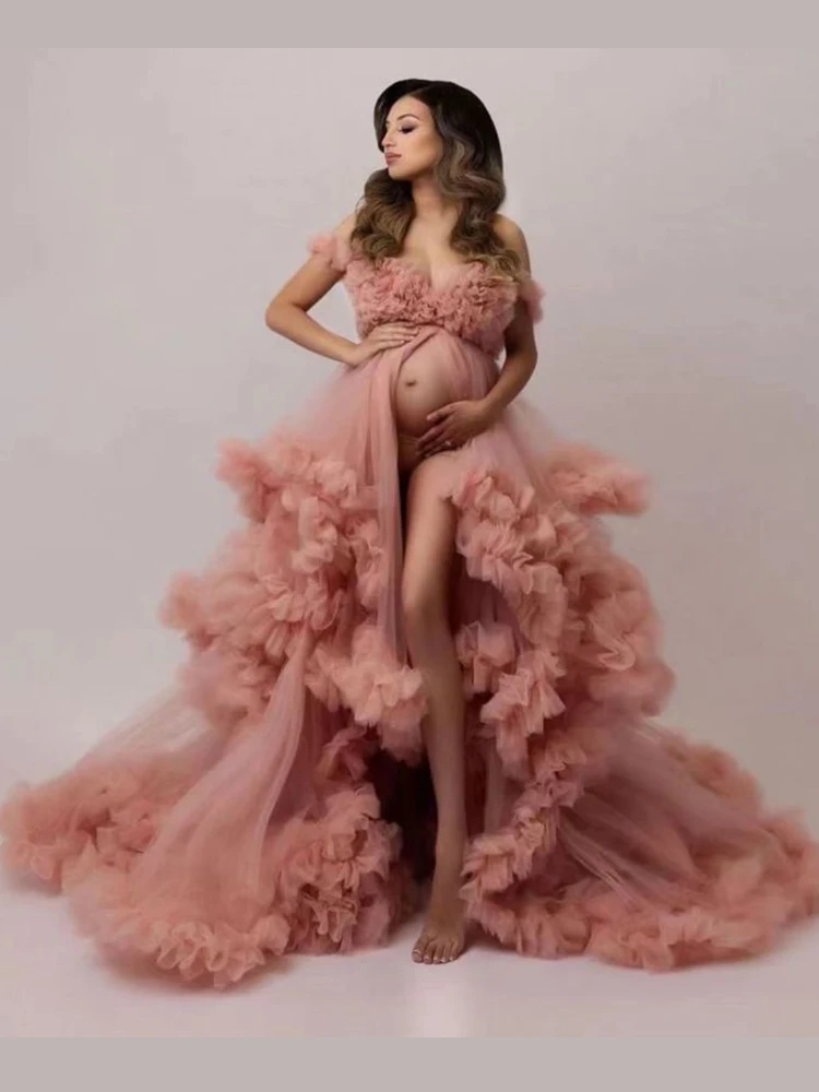 PLEINDI Luxurious Evening Dresses Off the Shoulder Sleeveless A-LINE Floor-Length Lace 2022 New of Exquisite Maternity Clothes