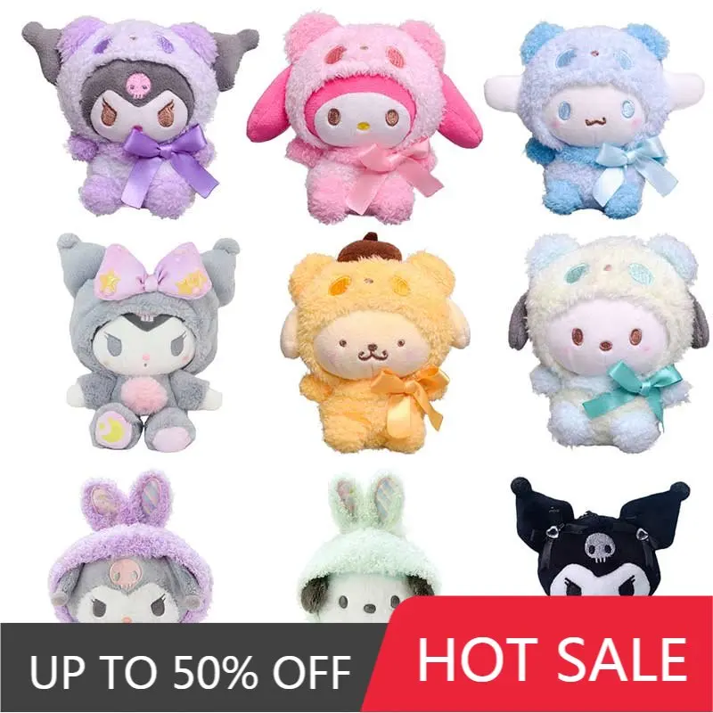 

Плюшевые игрушки Sanrio, милые брелоки Kuromi Plushie, аксессуары Sanrio, домашний декор, мягкая полипропиленовая хлопковая кукла, подарок на день рожде...