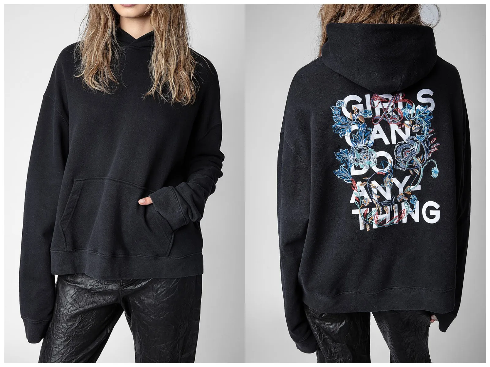 

Модный классический модный роскошный дизайн Ранняя осень Новинка с буквенным принтом с цветочной вышивкой флисовый свитер с капюшоном для женщин