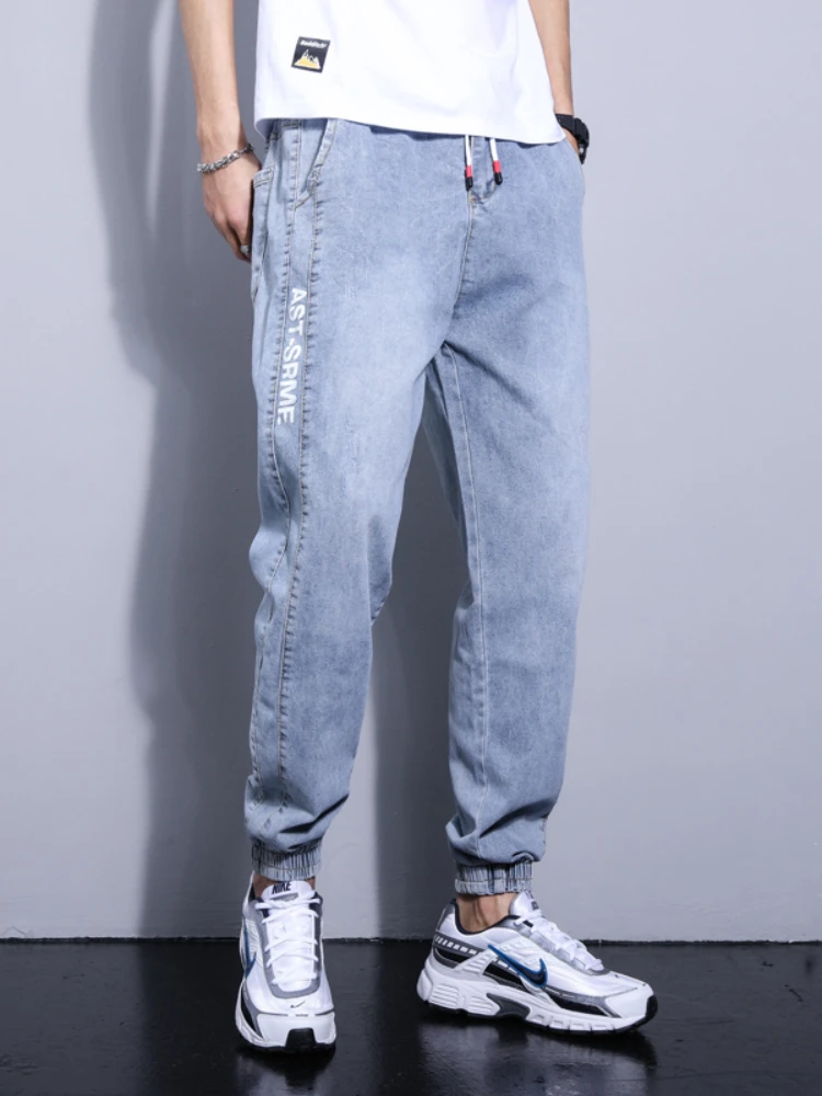 

Джинсы мужские хлопковые, весна-лето, обтягивающие, 2022