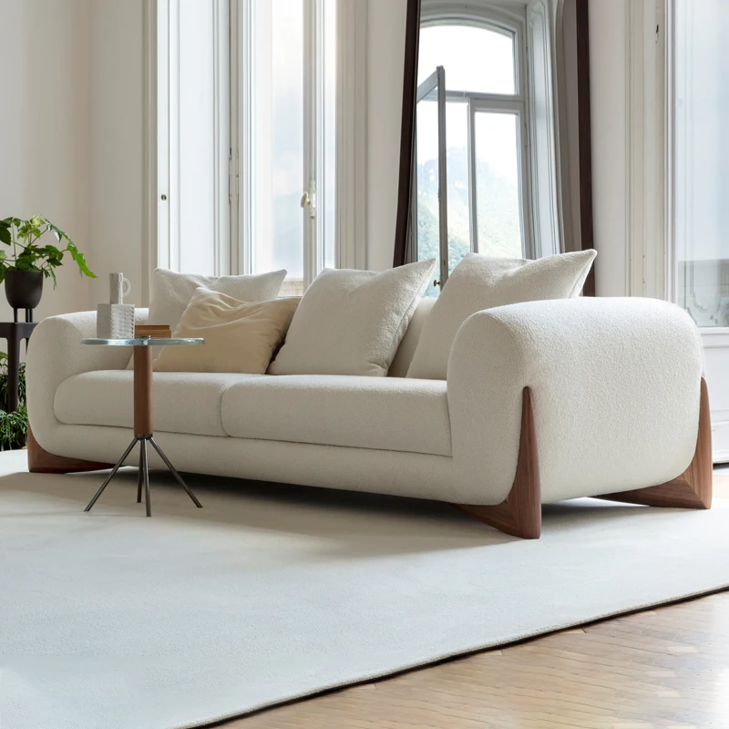 

Italian fabric sofa size family living room three person sofa combination straight row one-piece furniture