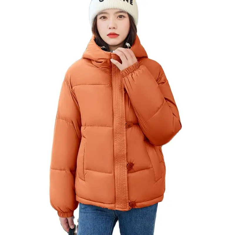 

Women Hooded Thick Warm Short Jacket Cotton Padded Parka Basic Coat Female 2022 New Winter Parkas Women Jacket Coats Outerwear